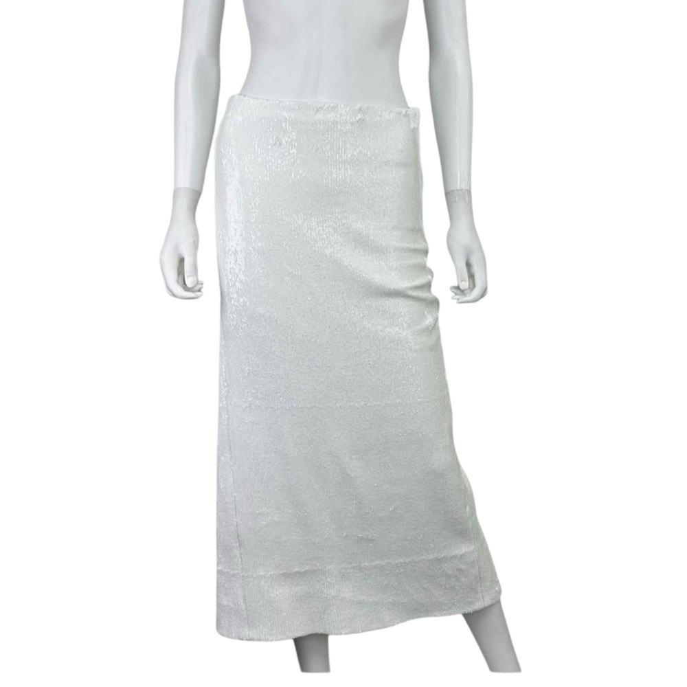 GAUCHERE White Sequin Maxi Skirt Size 34